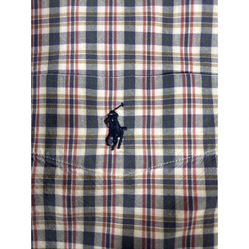 Polo Ralph Lauren Pony Marlowe 100% Cotton‎ Made in USA 90s Vintage Plaid Large